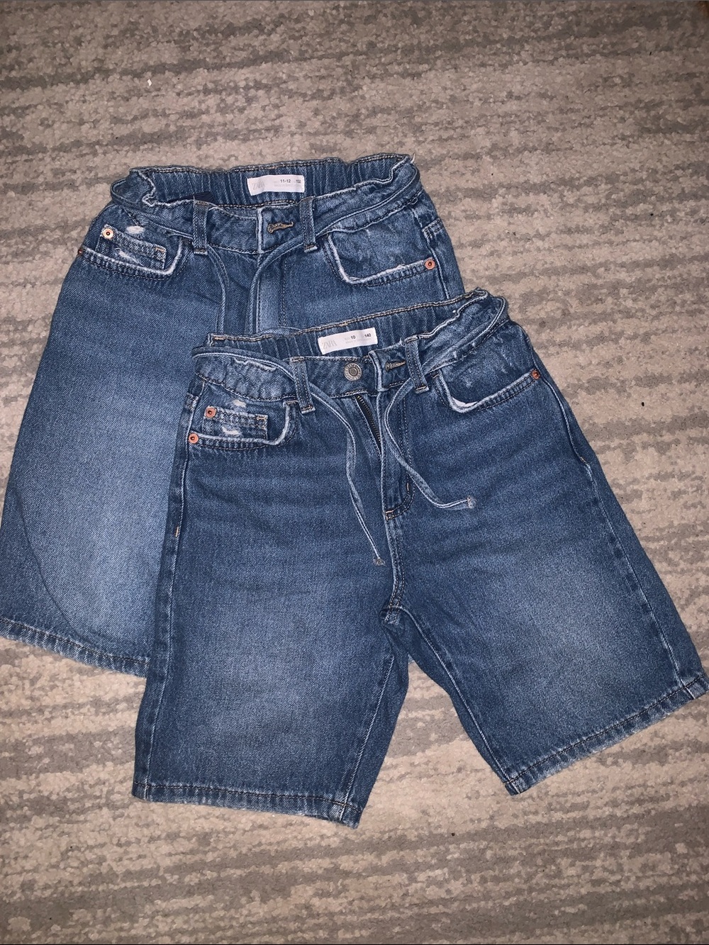 Zara Kids Denim Shorts - Medium Blue Wash - Twin pack